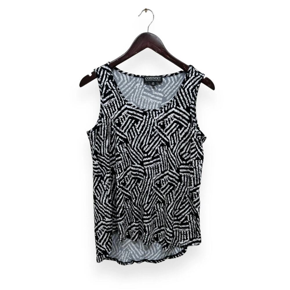 Context Lord & Taylor Geometric Print Knit Sleeveless Tank Size Medium